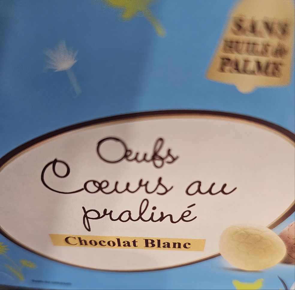 Chocolatier Oeufs pralinés au chocolat blanc vrac 100g