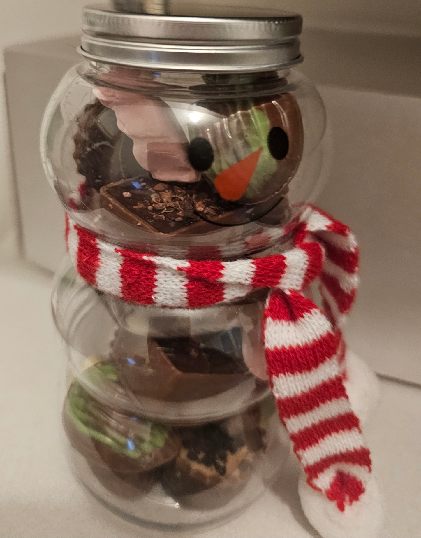 Bonbonnière bonhomme de Noël au chocolat.