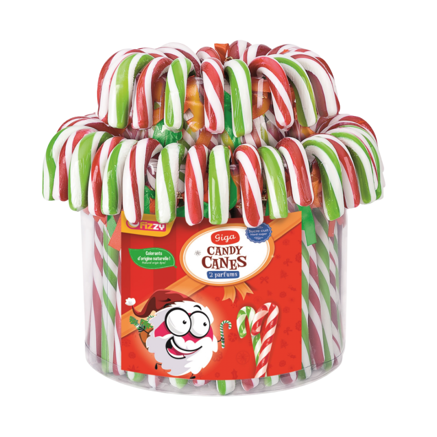 Giga candy  Canes L'unités Fraise ou pomme  50g